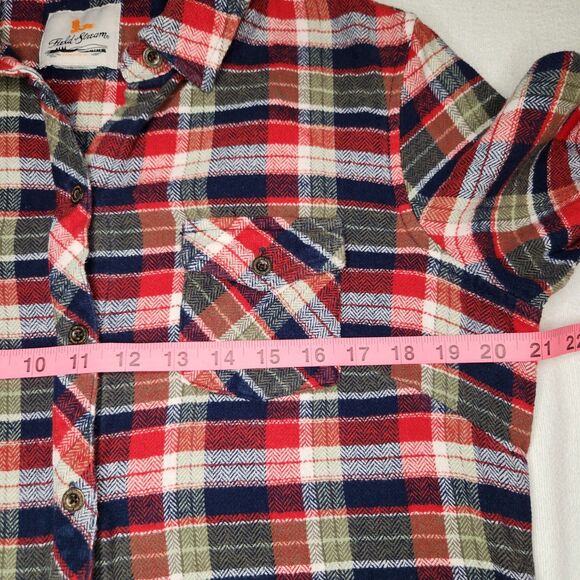 Field & Stream Women's 100% Cotton Plaid Flannel Button Up Shirt Size Small VTG - Picture 2 of 15